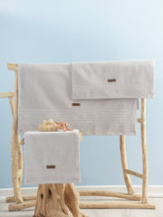 100% Cotton Wellness Towel Set Stone Grey