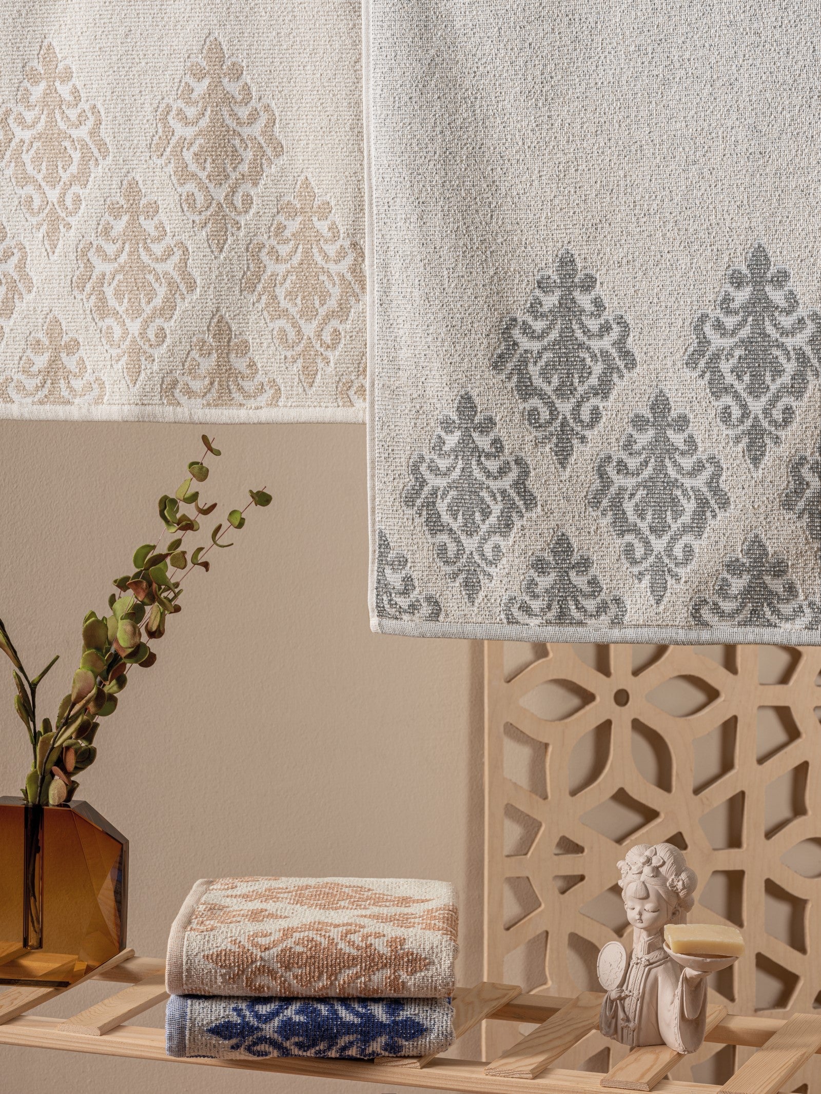 4-Piece Jacquard Scandinavian Towel Set Bertel 50x90 – Cotton Box