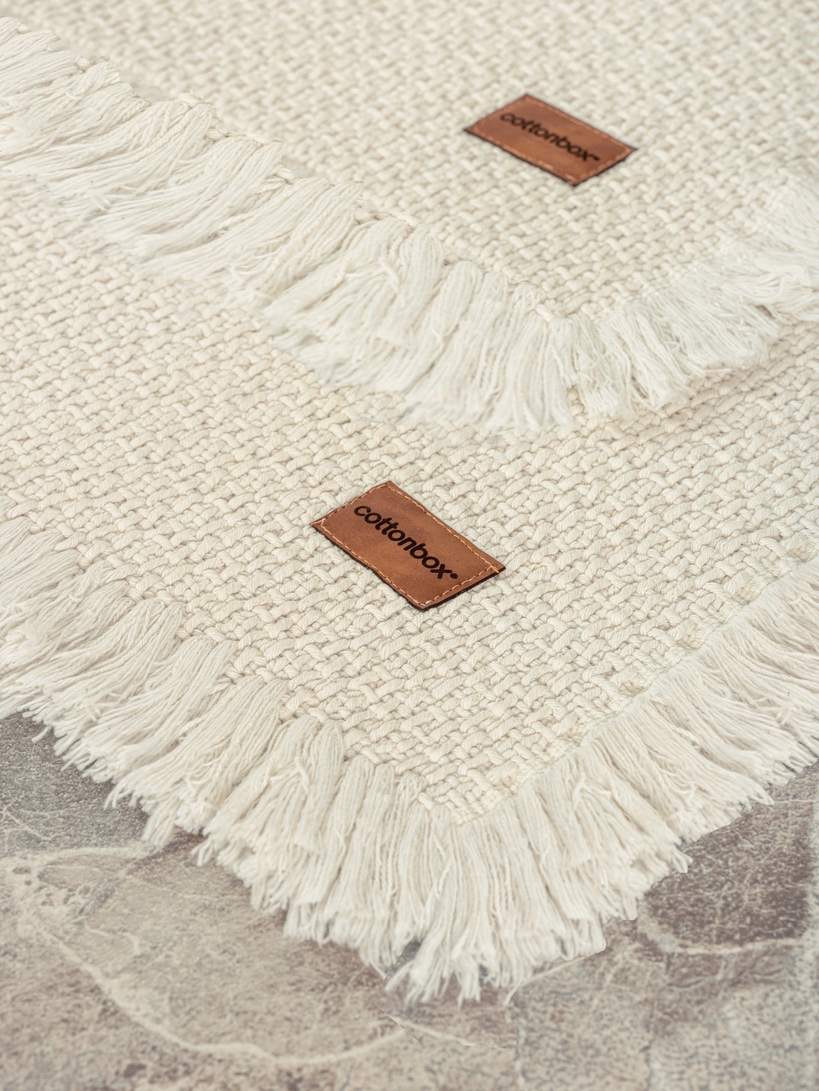 Bath Rug Set Krem 75x125 60x90