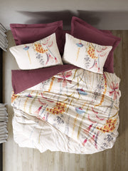 Double Duvet Cover Set Flos Claret Red