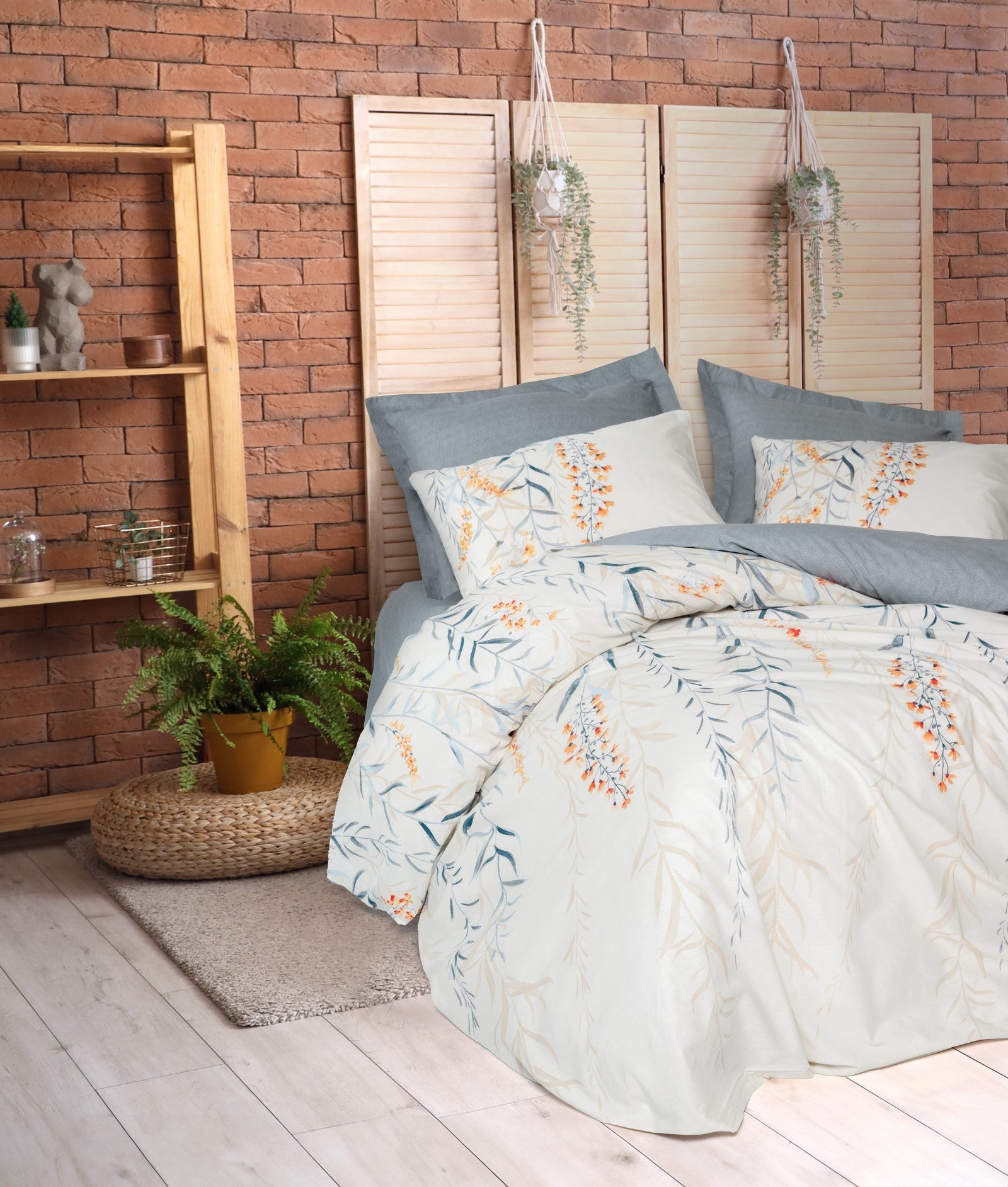 Çift Kişilik Nevresim Takımı Hiedra Indigo – Cotton Box