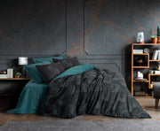 Dark Double Duvet Cover Set Noche Petrol