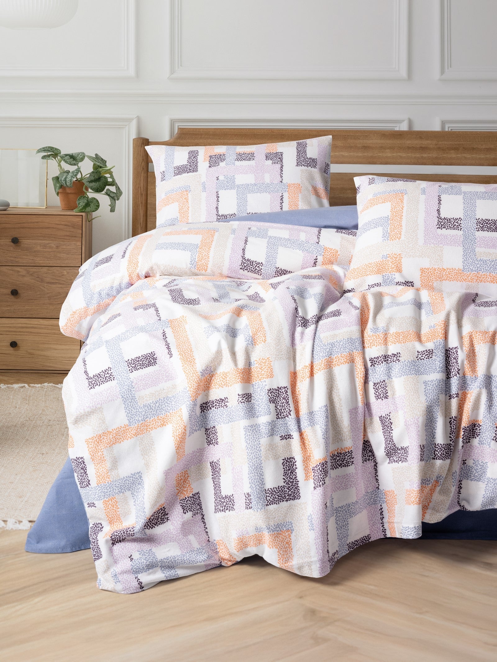 Flanel Çift Kişilik Nevresim Takımı Hayden Lila