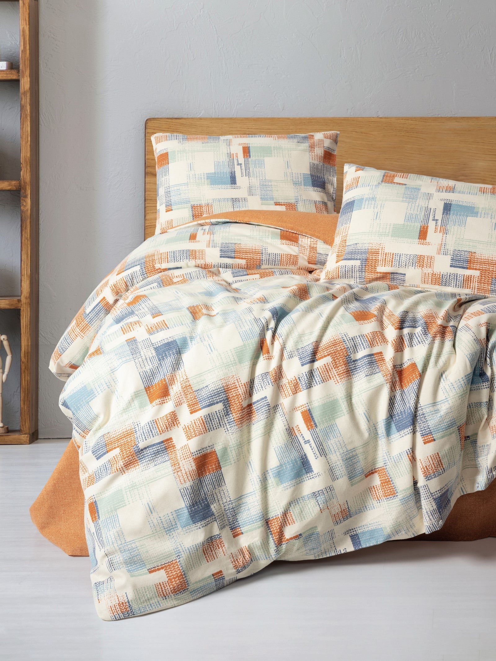 Flanel Çift Kişilik Nevresim Takımı Rina Kiremit