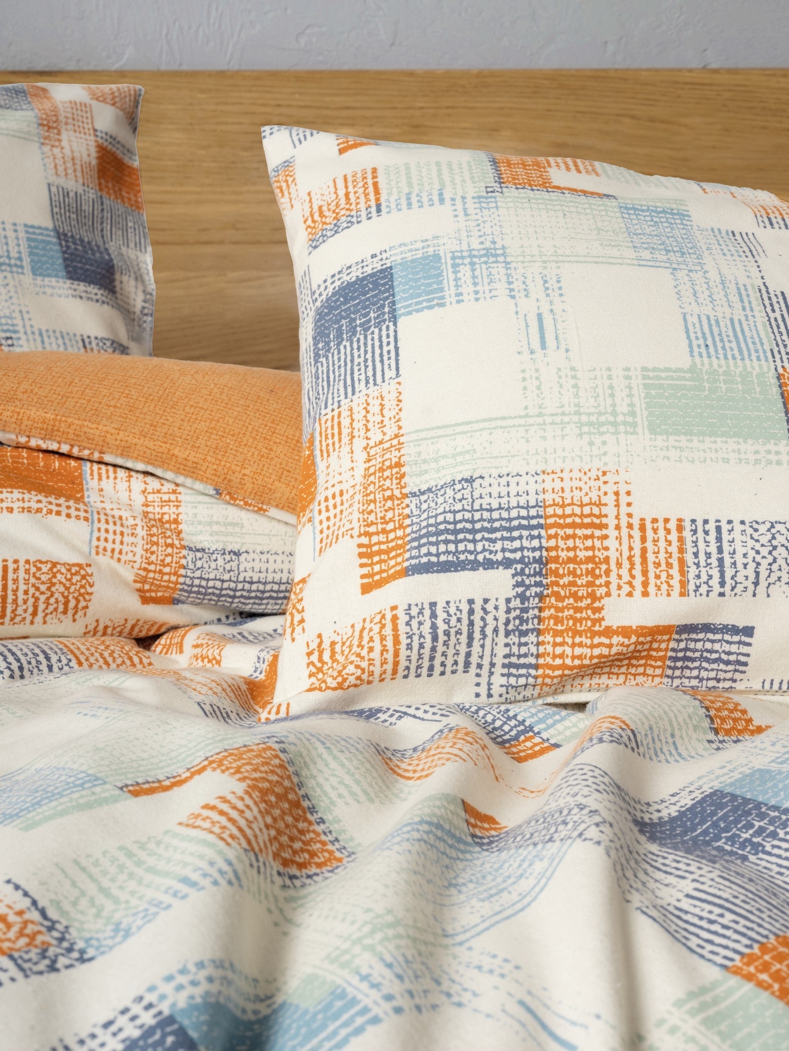 Flanel Çift Kişilik Nevresim Takımı Rina Kiremit