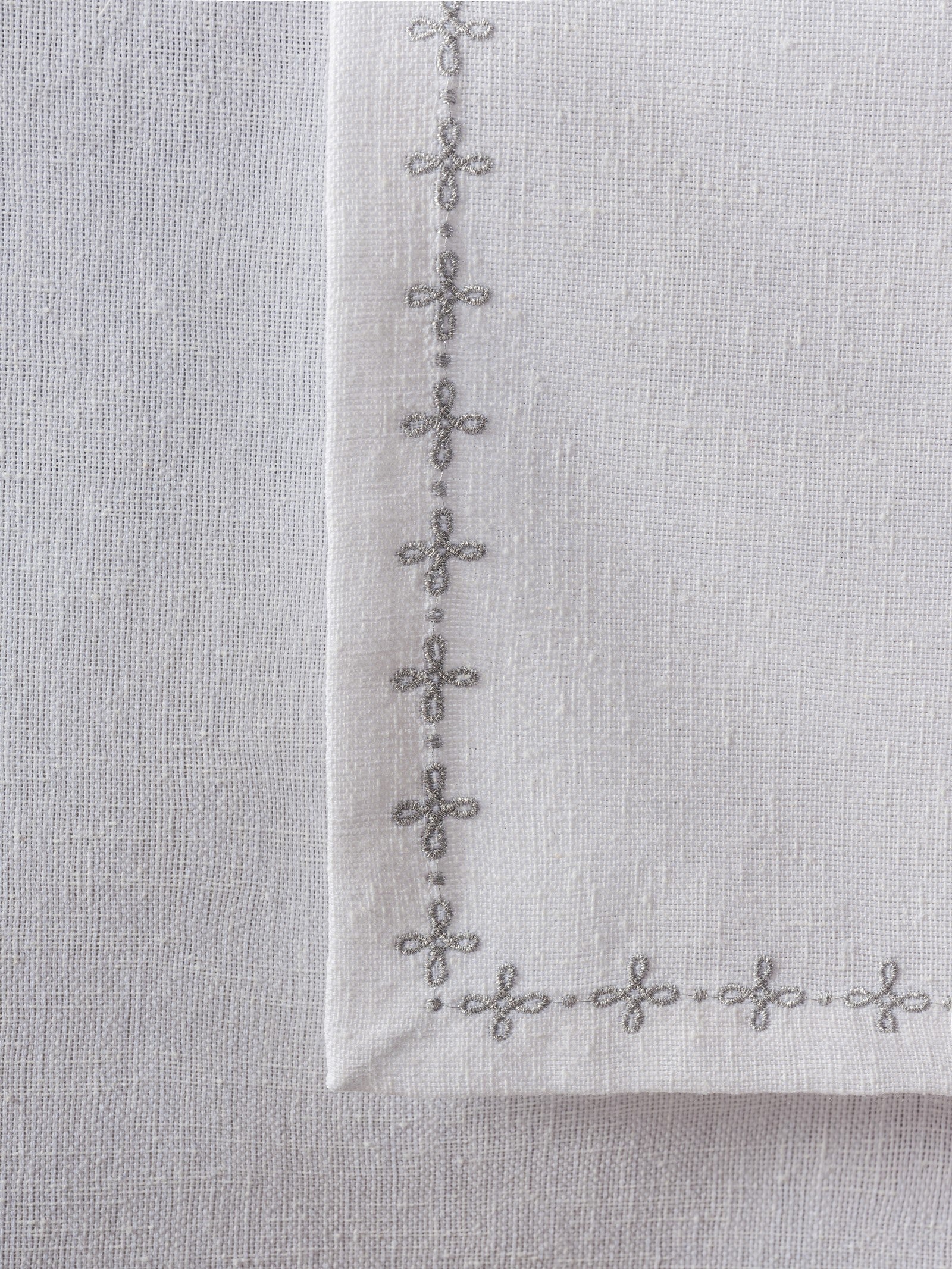 Keten Masa Örtüsü Takımı Pera Beyaz 175x240