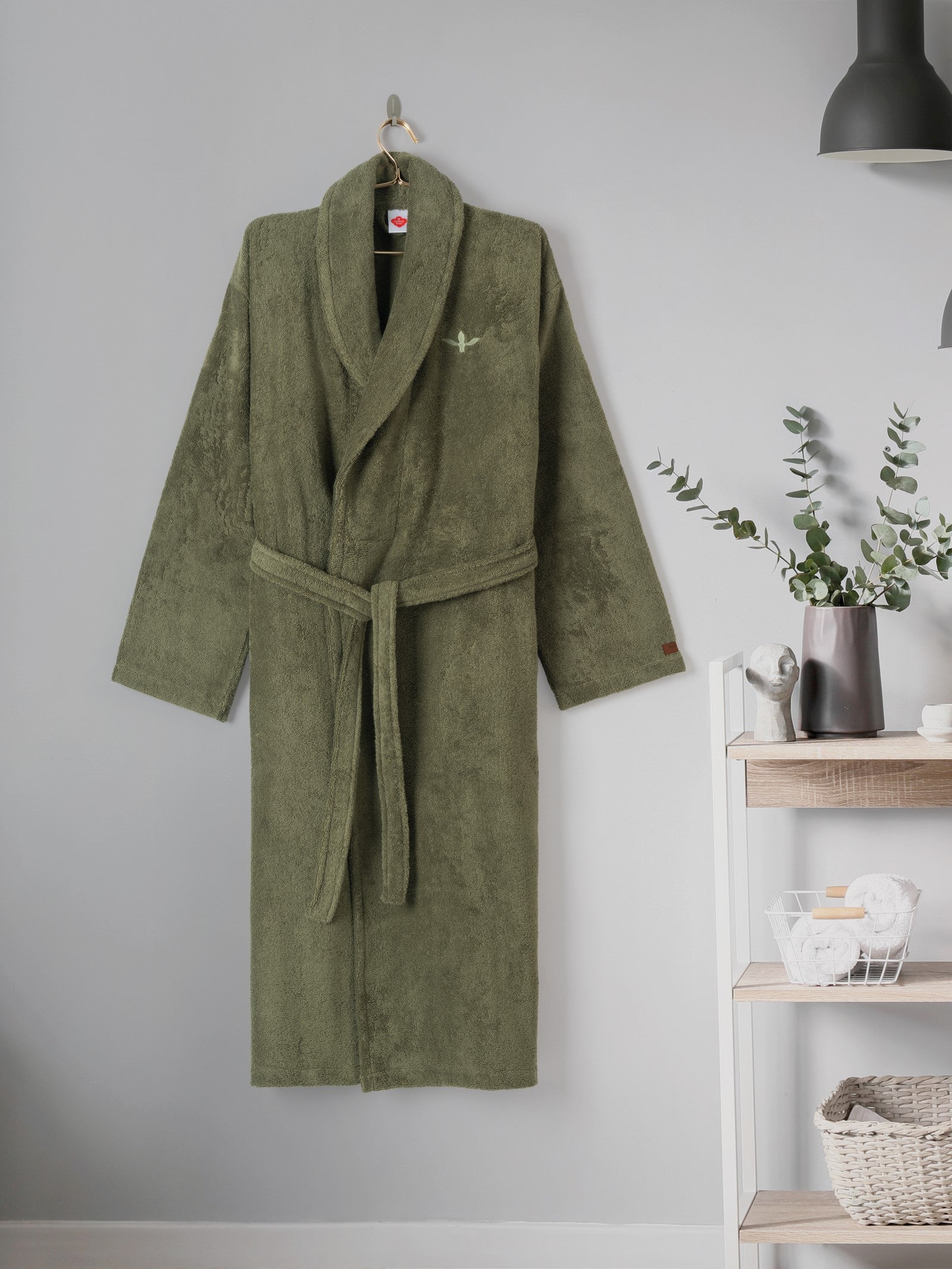Wellness Bathrobe Forest Green S/M – Cotton Box