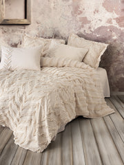 Limi Çift Kişilik Yatak Örtülü Nevresim Takımı Crimp Bej