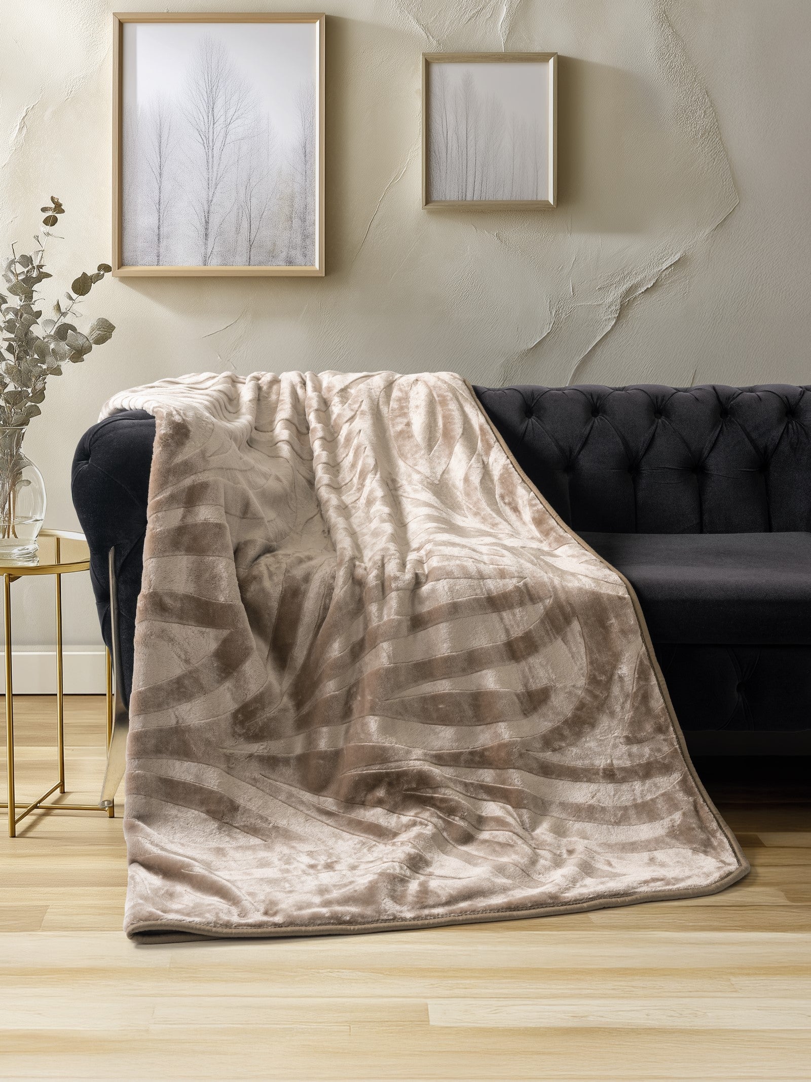 Emboss Double Blanket Cappuccino