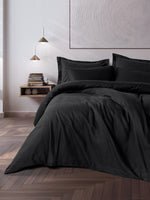 Plaid Ranforce Double Duvet Cover Set Black