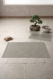 Aura Jakarlı Kaymaz Taban Pamuklu Paspas Seti Vine Vizon 60x90+40x60