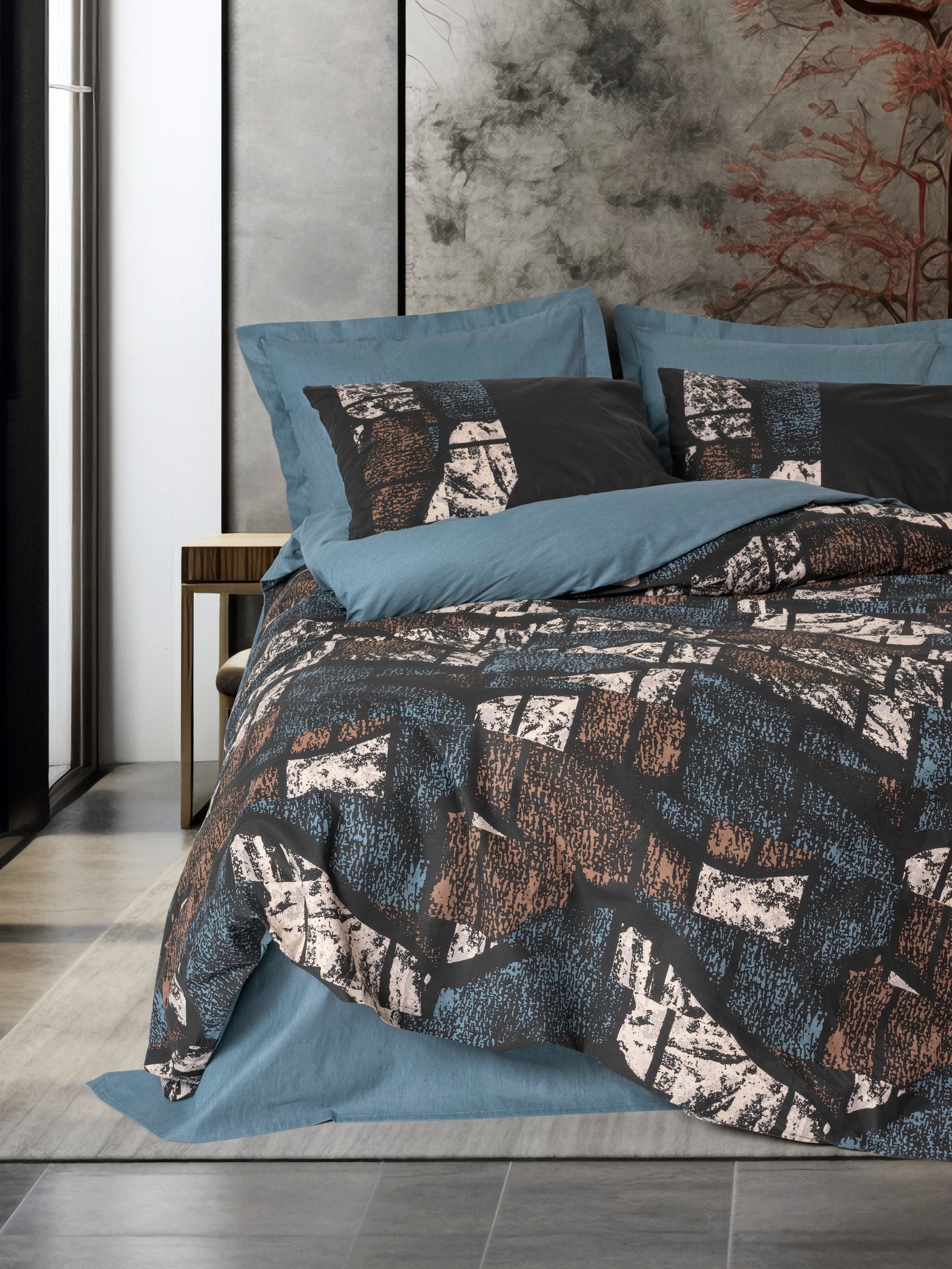 Dark Double Duvet Cover Set Senso Petrol