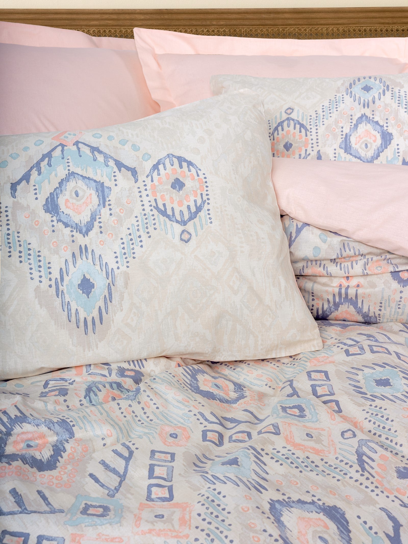 Ethnic Single Duvet Cover Set Mosola Salmon