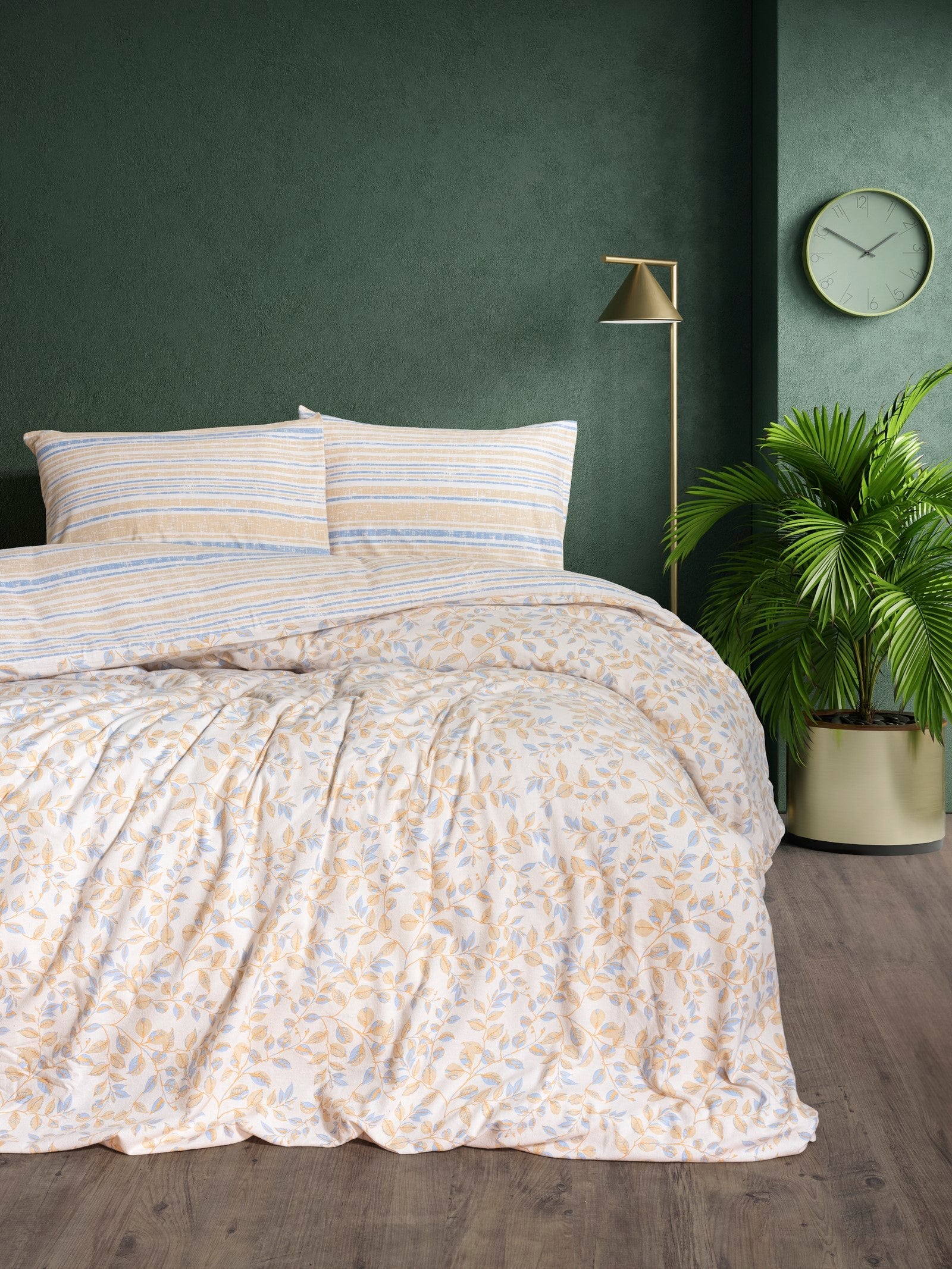 Flanel Çift Kişilik Nevresim Takımı Roof Mavi