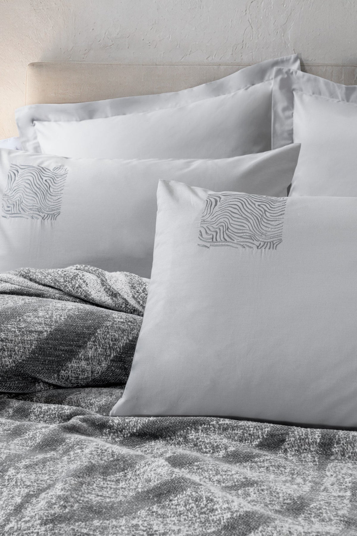 Fleece Double Duvet Cover Set Tero Grey