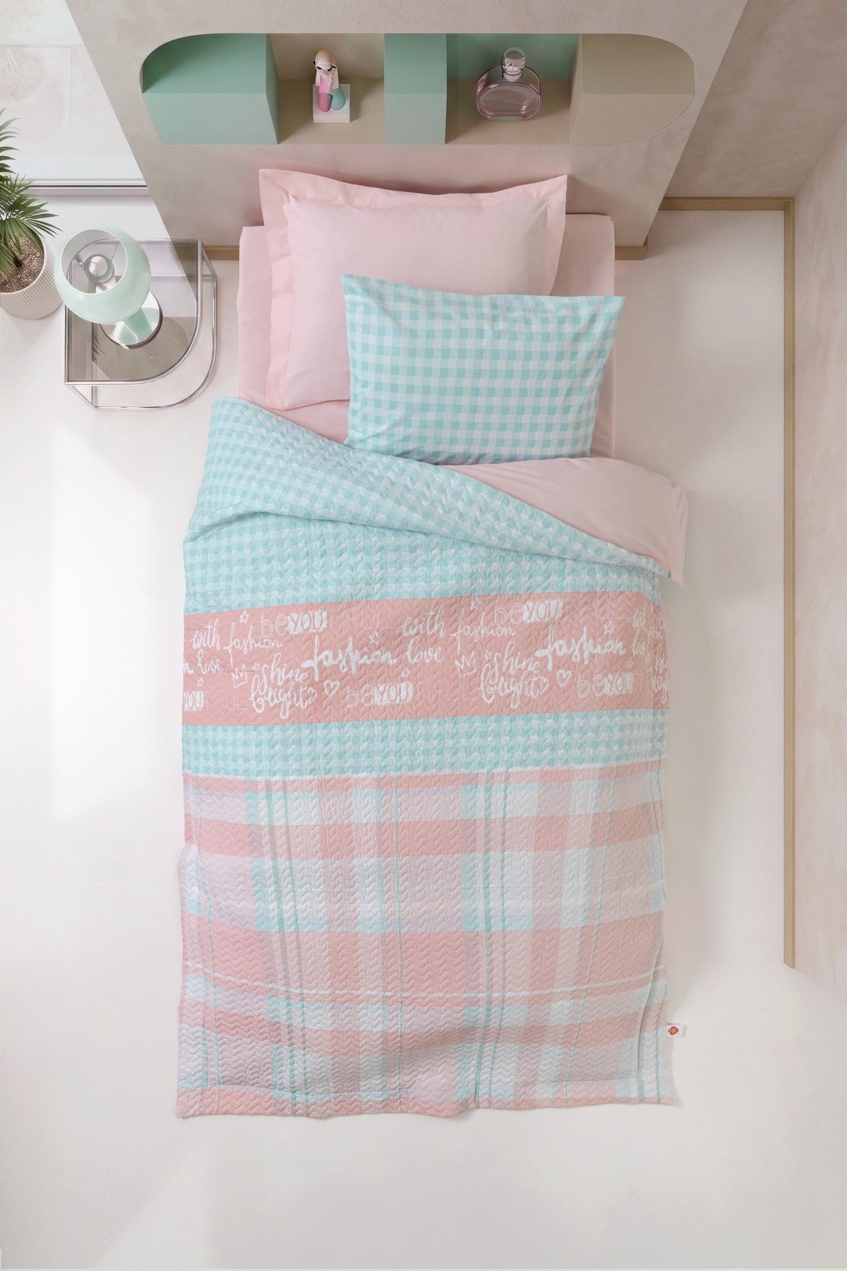 Youth Room Single Fitted Sheet Complete Set Liora Pink