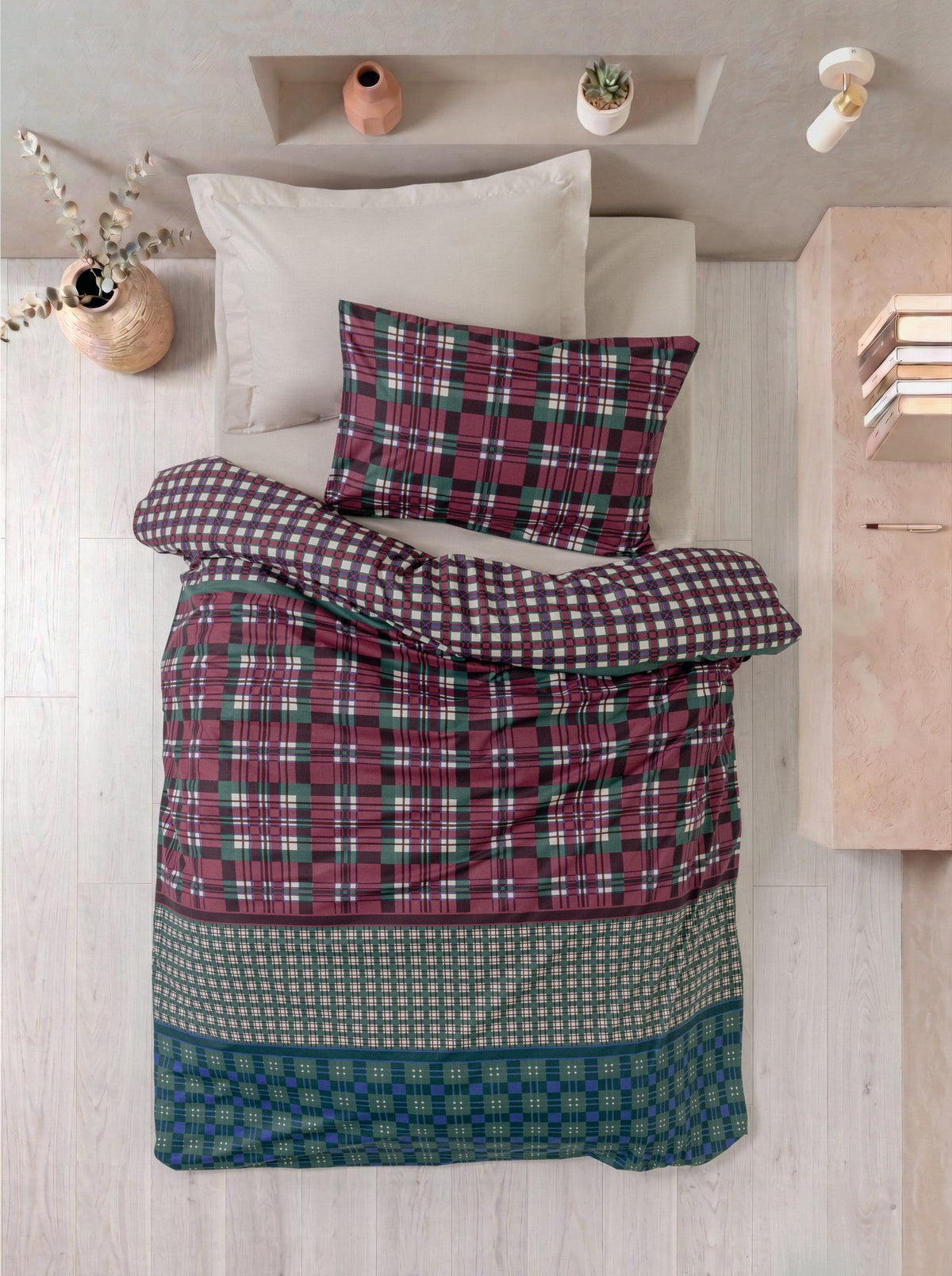 Varsity Beige Single Duvet Cover Set for Youth Room
