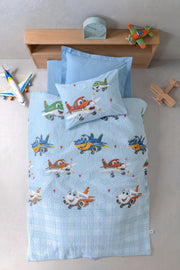 Junior Tek Kişilik Lastikli Çarşaflı Complete Set Jetty İndigo