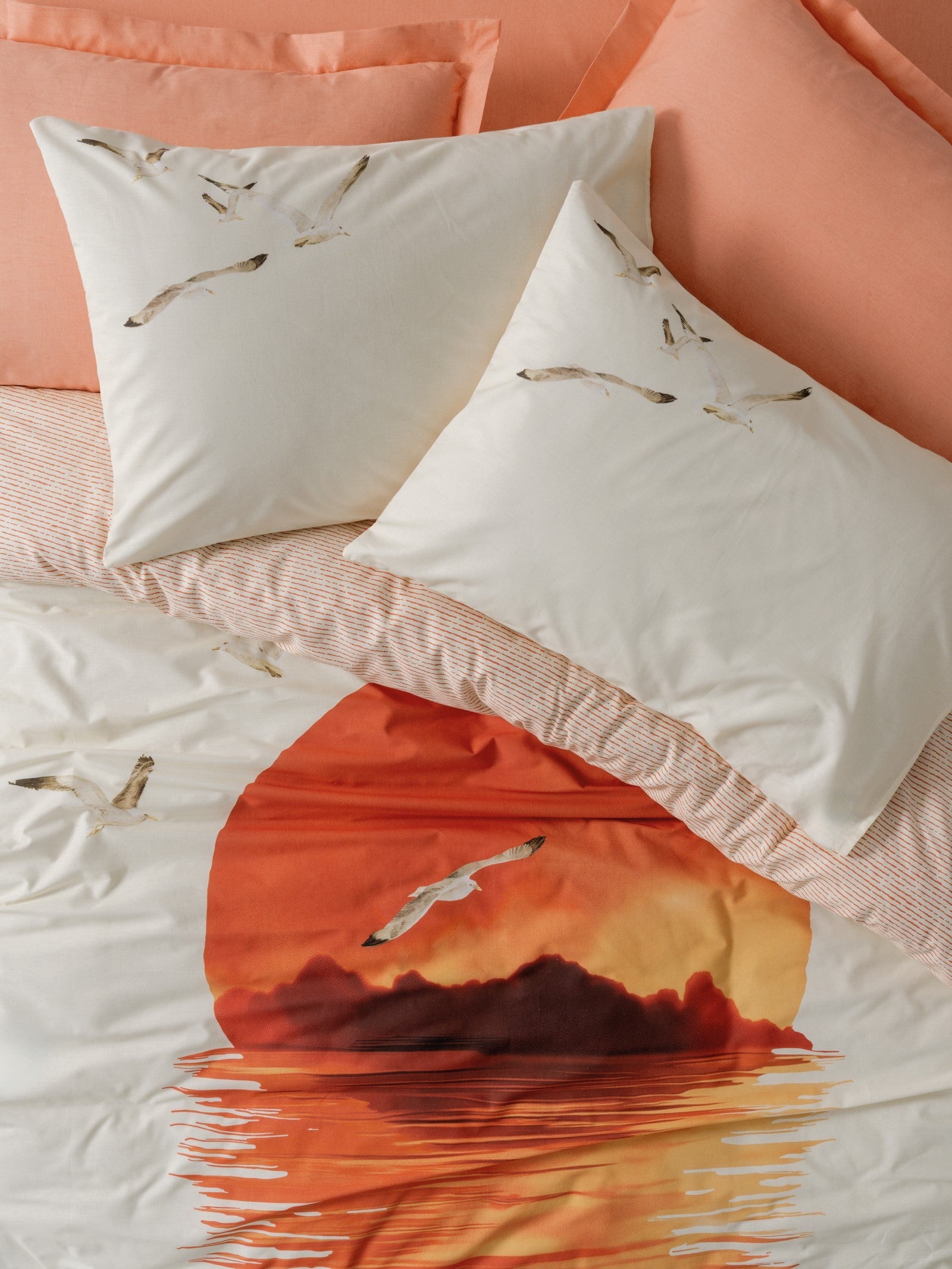 Maritime Tek Kişilik Nevresim Takımı Sunset Somon