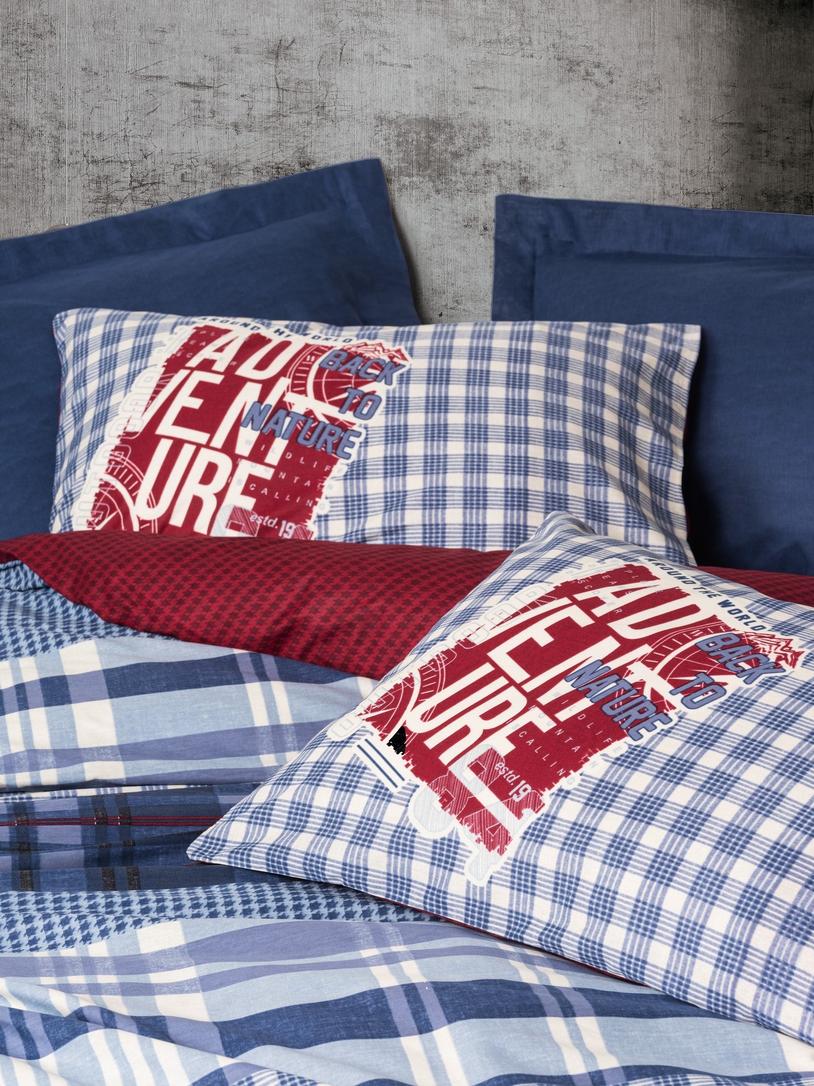 Masculine Single Duvet Cover Set Roger Navy Blue