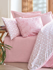 Minimal Çift Kişilik Lastikli Çarşaflı Nevresim Takımı Best Pembe