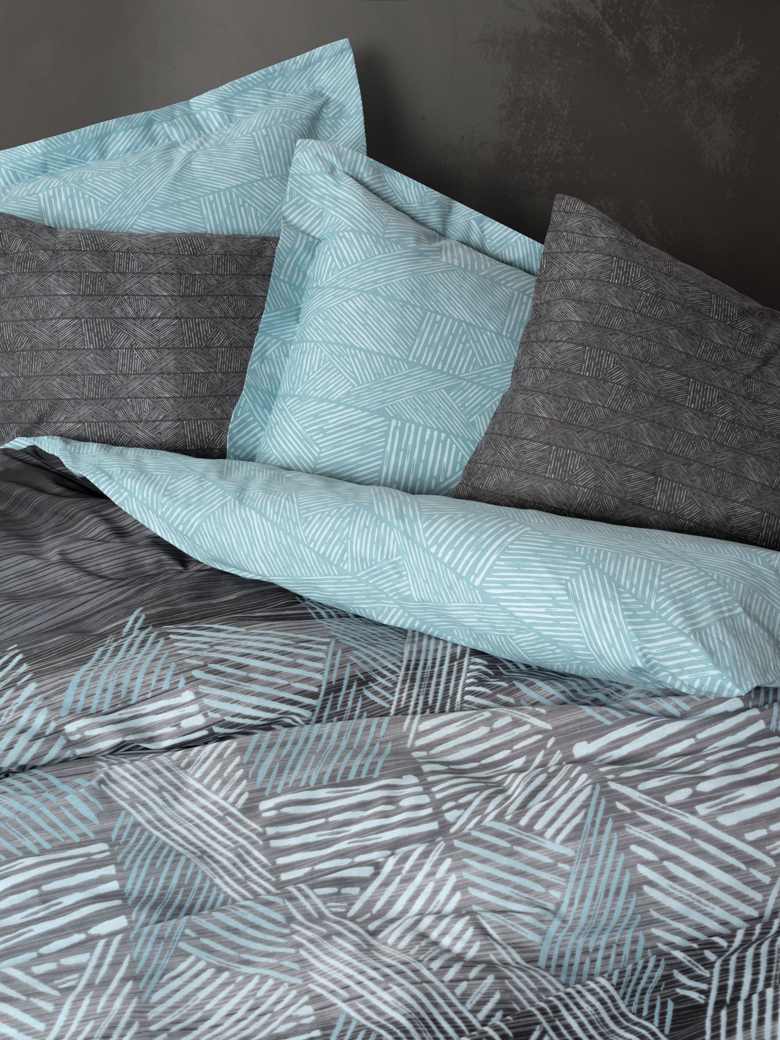 Modern Single Duvet Cover Set Arel Anthracite