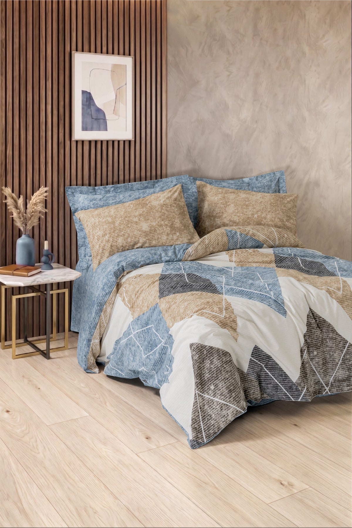 Modern Single Duvet Cover Set Axis Indigo