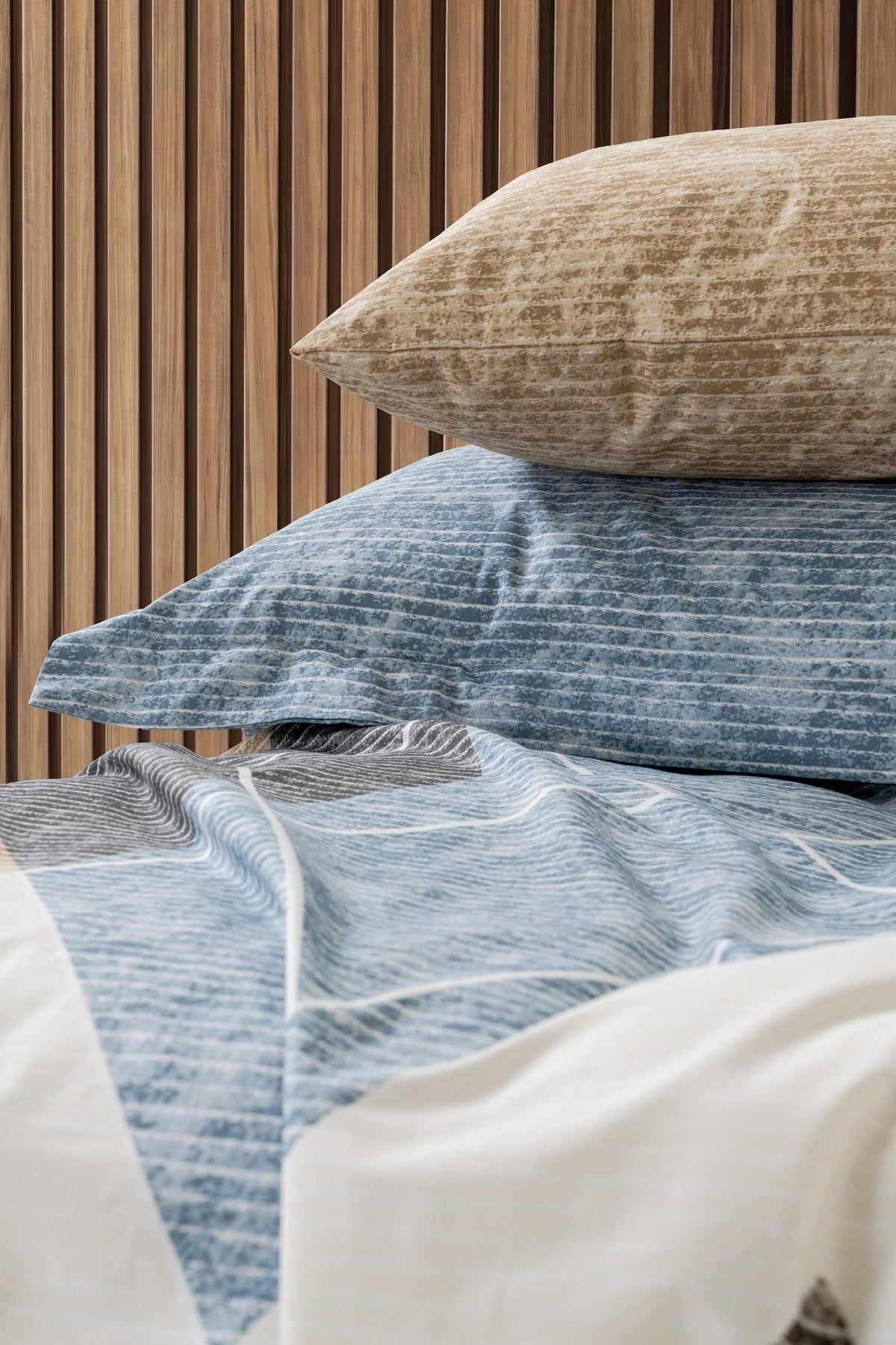 Modern Single Duvet Cover Set Axis Indigo