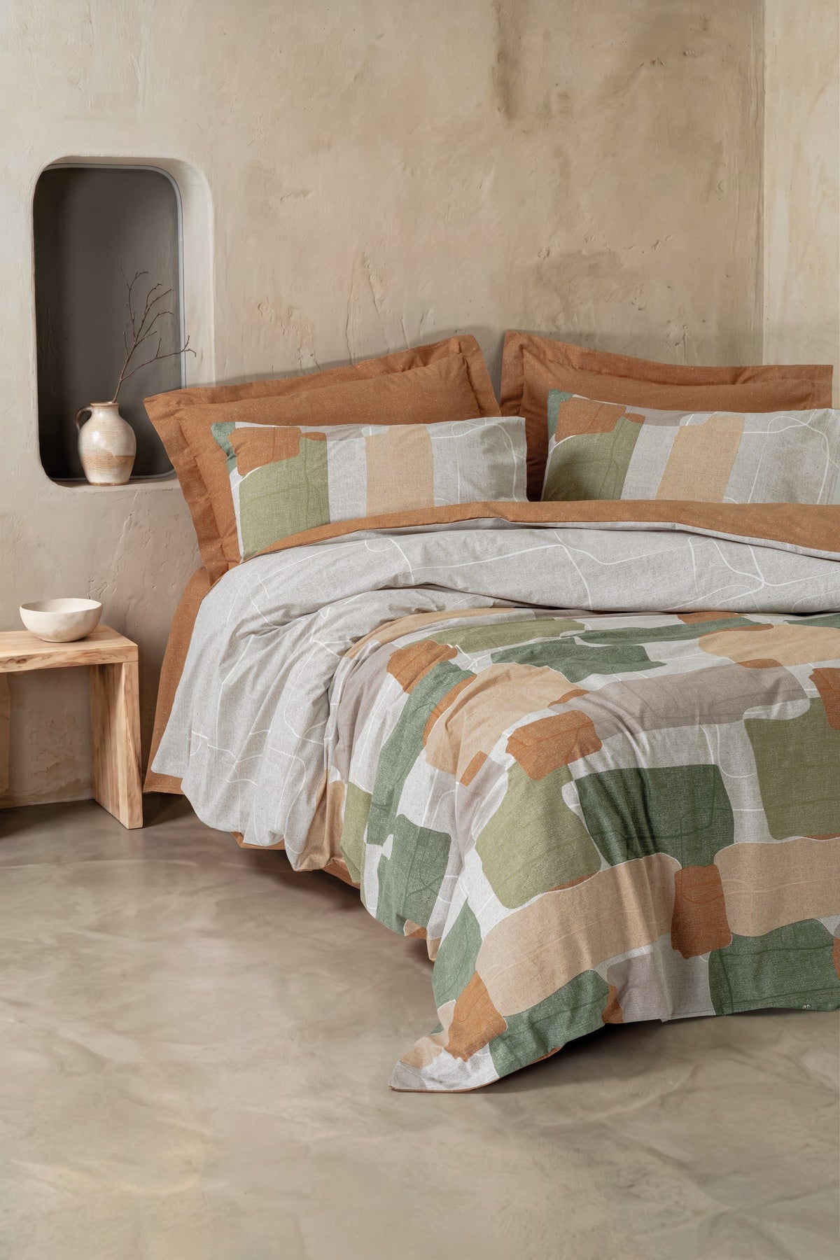Modern Single Duvet Cover Set Mingle Caramel