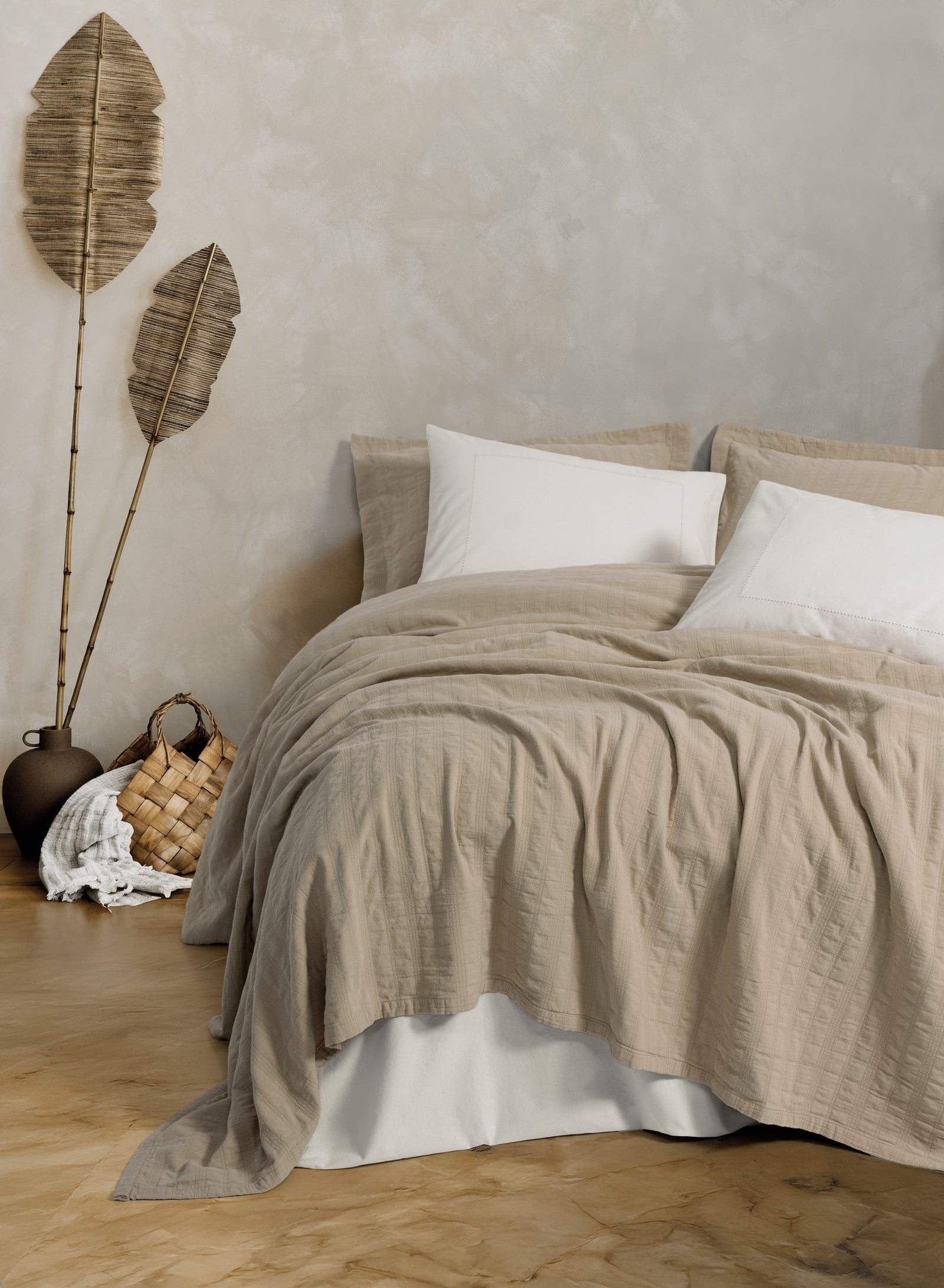Natura Double Bedspread/Pique Set Vilo Beige – Cotton Box