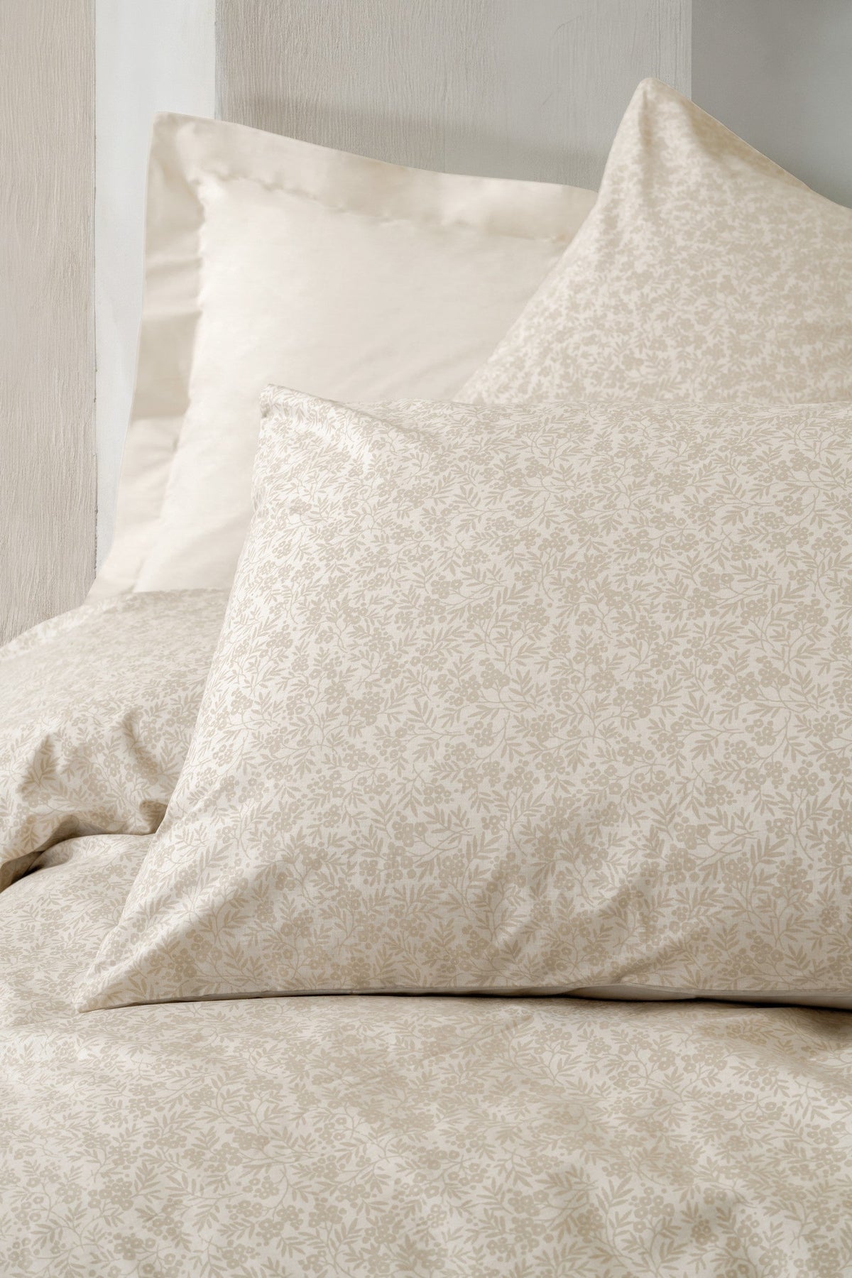 Petite Double Fitted Sheet Duvet Cover Set Milly Ecru