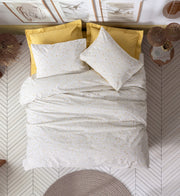 Petite Double Duvet Cover Set with Fitted Sheet Tiny Mustard