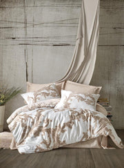Satin Double Duvet Cover Set Loren Beige