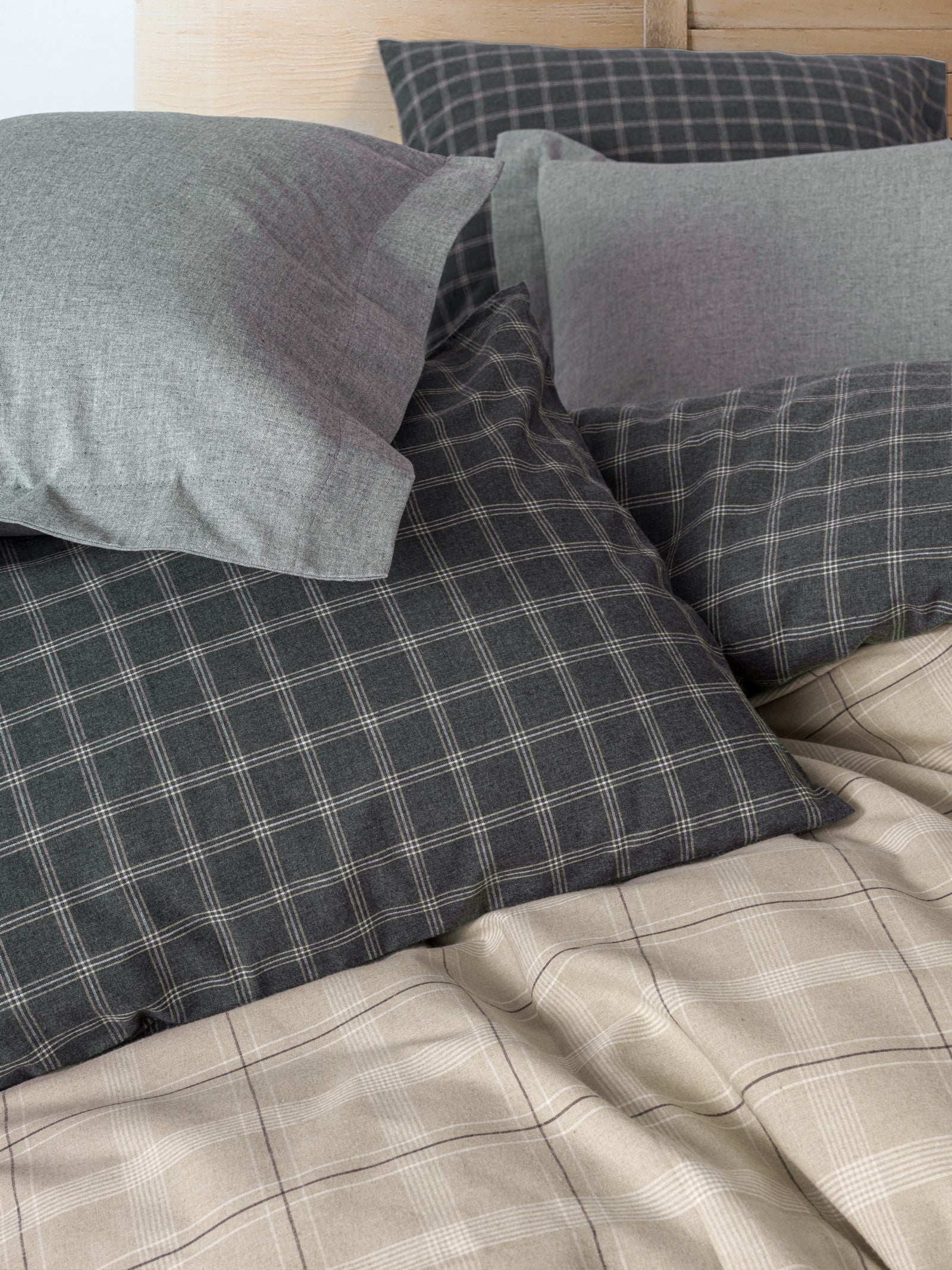 Warm Flanel Çift Kişilik Nevresim Takımı Siiras Gri